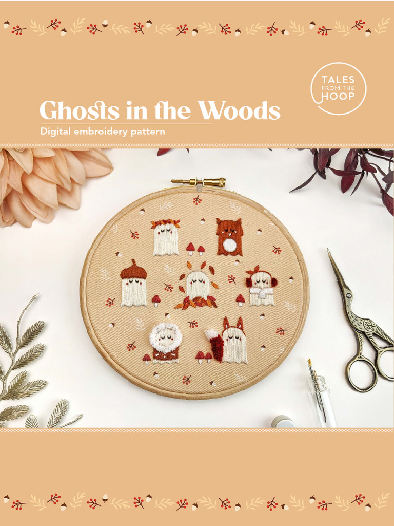 Ghost Embroidery Pattern Guide | PDF | Embroidery | Surgical Suture