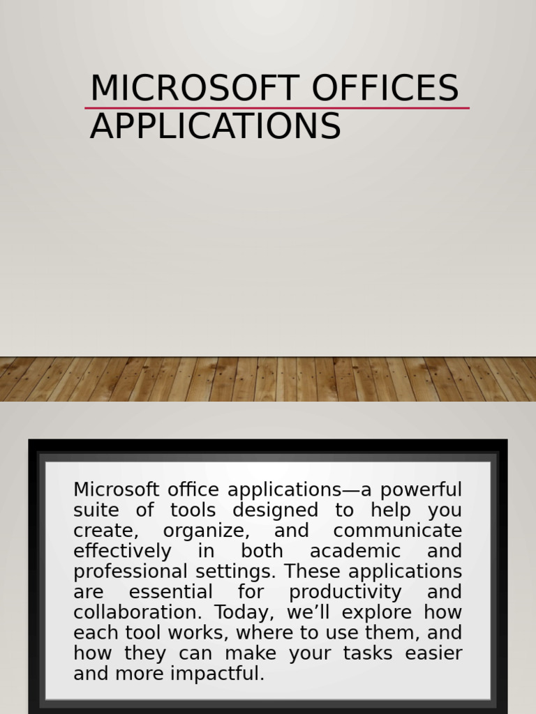 Microsoft Office Applications Overview | PDF