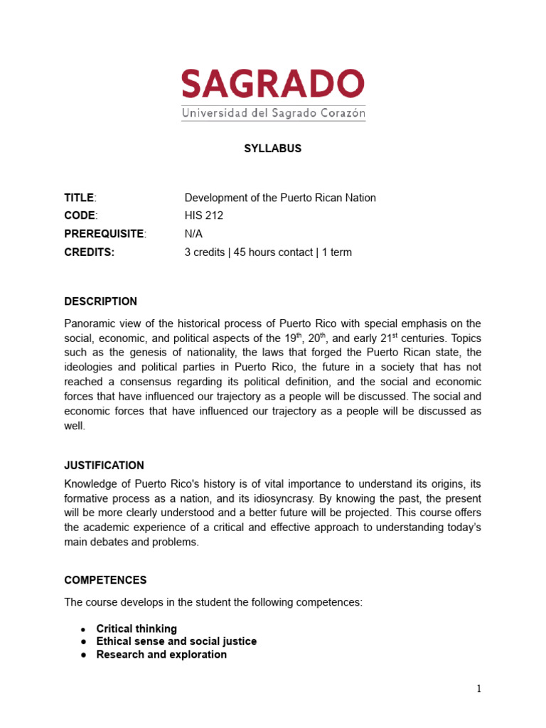 Puerto Rican Nation Development Course | PDF | Puerto Rico | San Juan