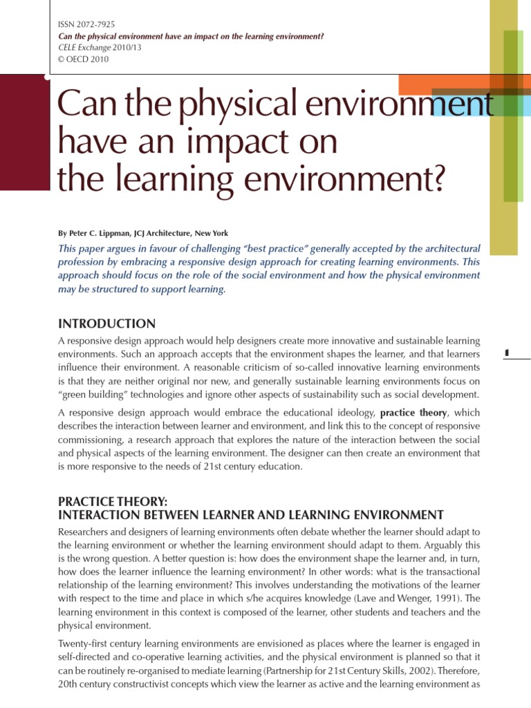 Can The Physical Environment Have An Impact On The Learning Environment ...