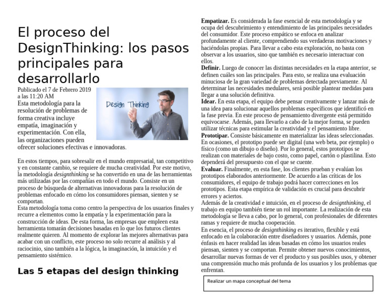 Pasos Clave del Design Thinking | PDF | El pensamiento de diseño ...