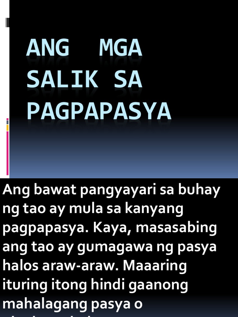 Ang Mga Salik Sa Pagpapasya Pdf