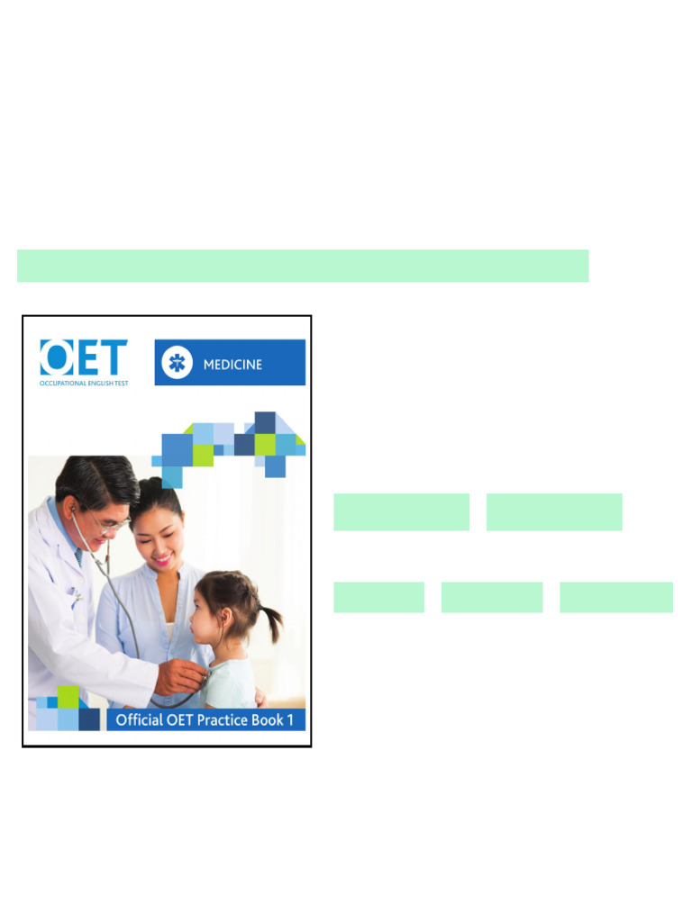 OET Medicine Official OET Practice Book 1 For tests from 31 August 2019 ...