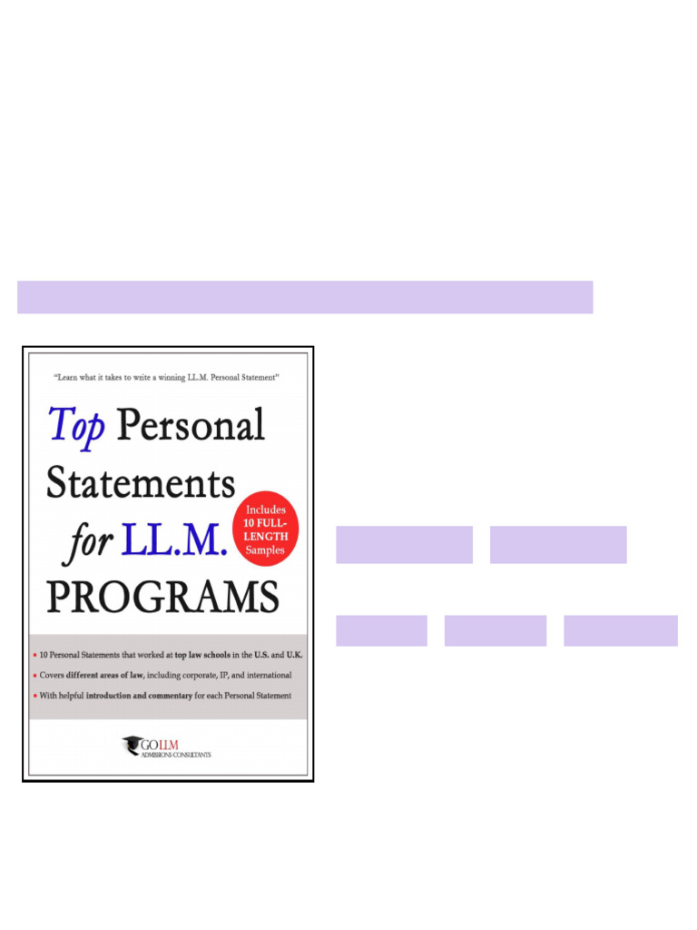 Top Personal Statements for LLM Programs 10 LL.M. Personal Staent ...