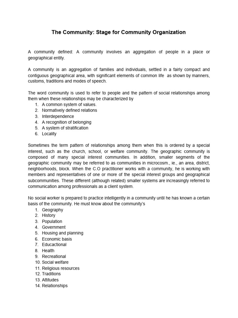 Understanding Community Organization Types | PDF | Community | Social ...
