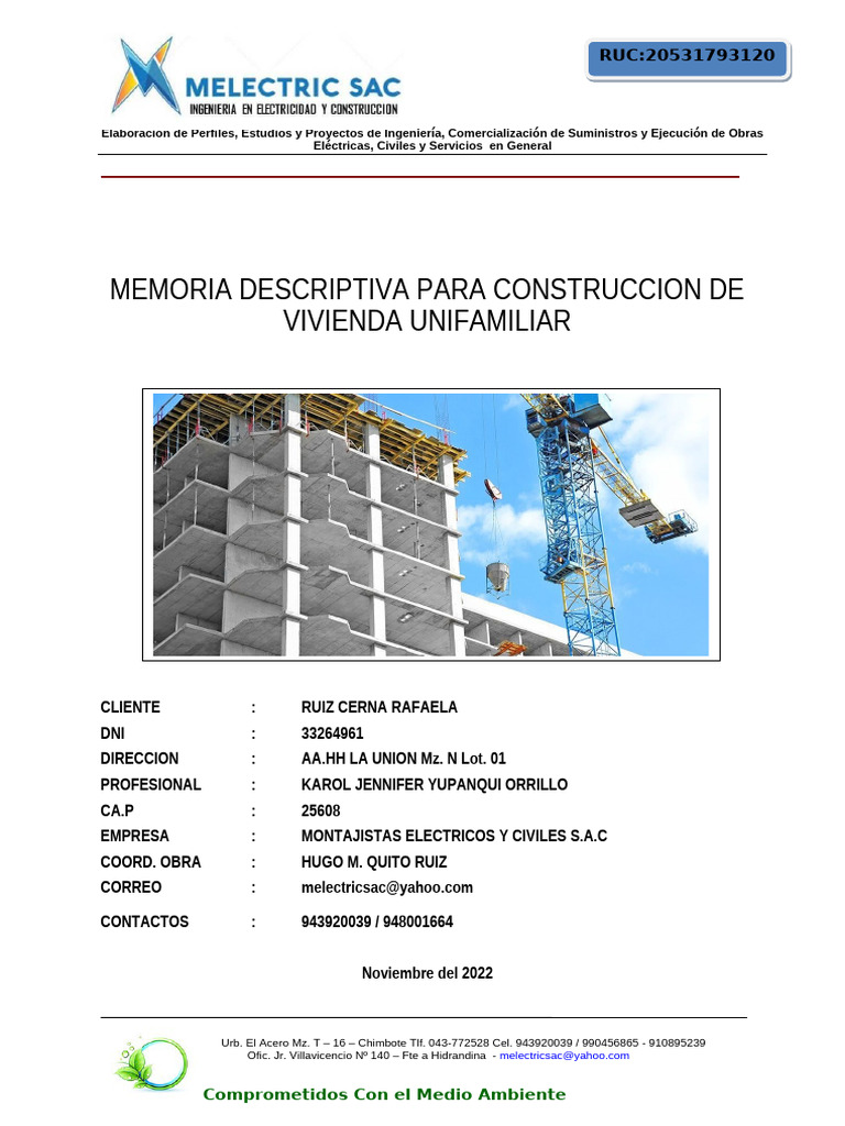 Proyecto de Construcción de Vivienda Unifamiliar | PDF
