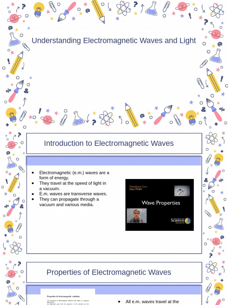 Electromagnetic Waves and Light Explained | PDF | Light ...