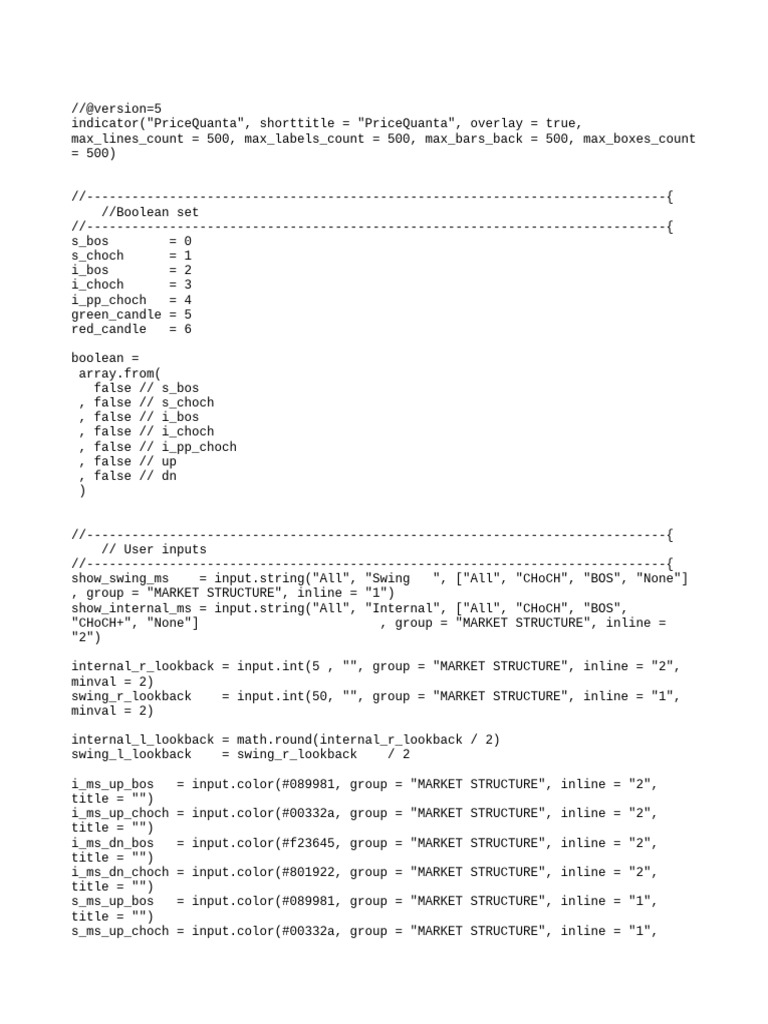 PriceQuanta Trading Indicator Script | PDF | Computer Programming