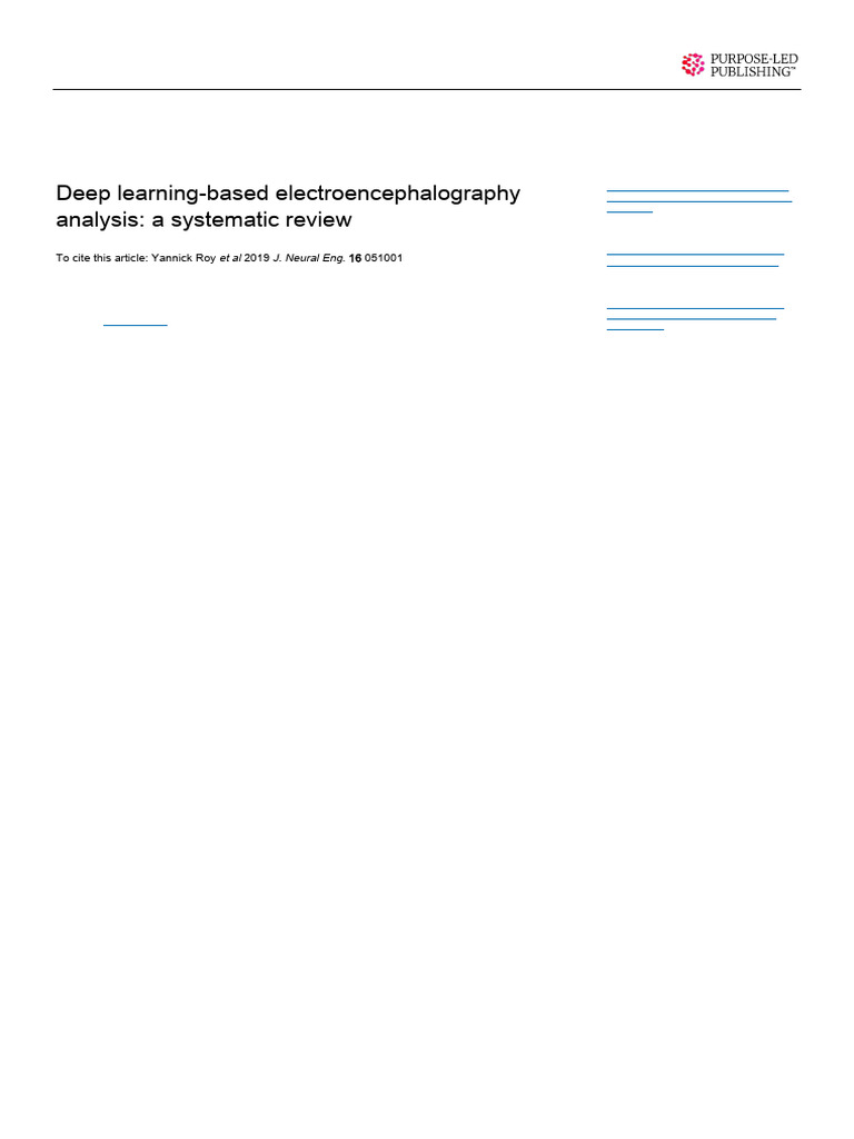 Deep Learning in EEG Analysis Review | PDF | Electroencephalography ...