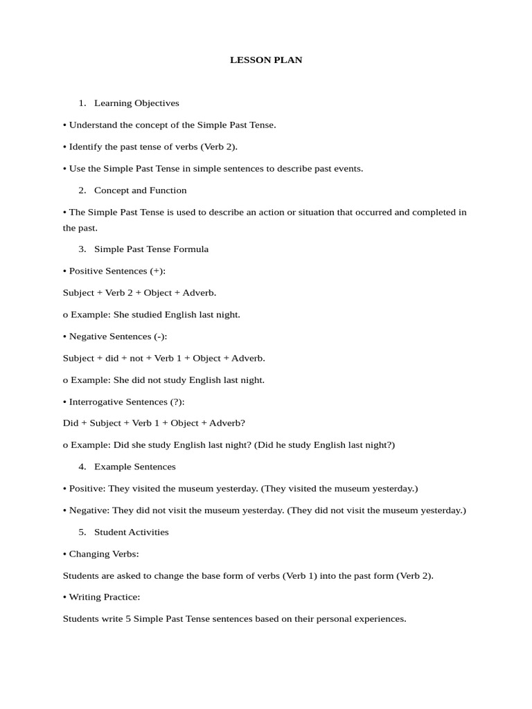 Lesson Plan | PDF