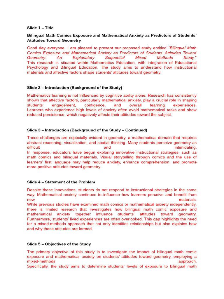 SCRIPT | PDF | Attitude (Psychology) | Teaching Mathematics
