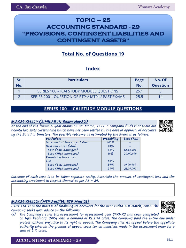 AS-29 Provisions & Contingent Liabilities Guide | PDF | Expense ...