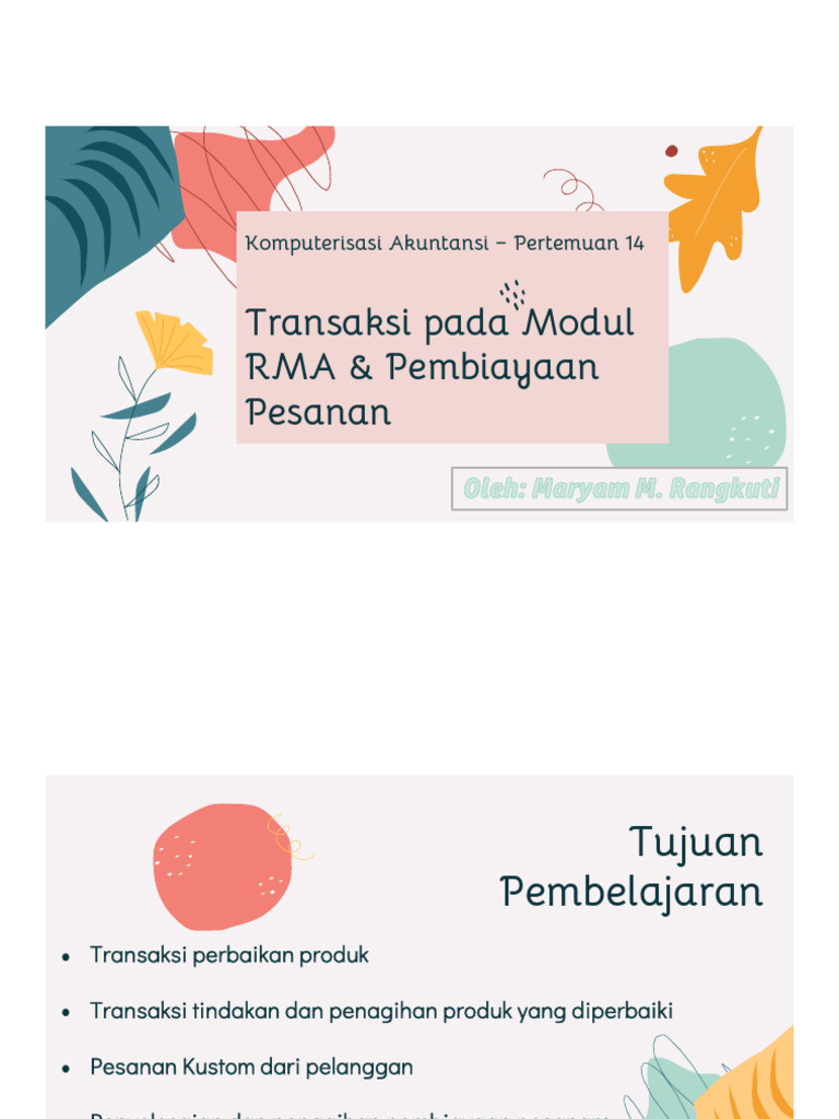 Transaksi RMA dan Pembiayaan Akuntansi | PDF