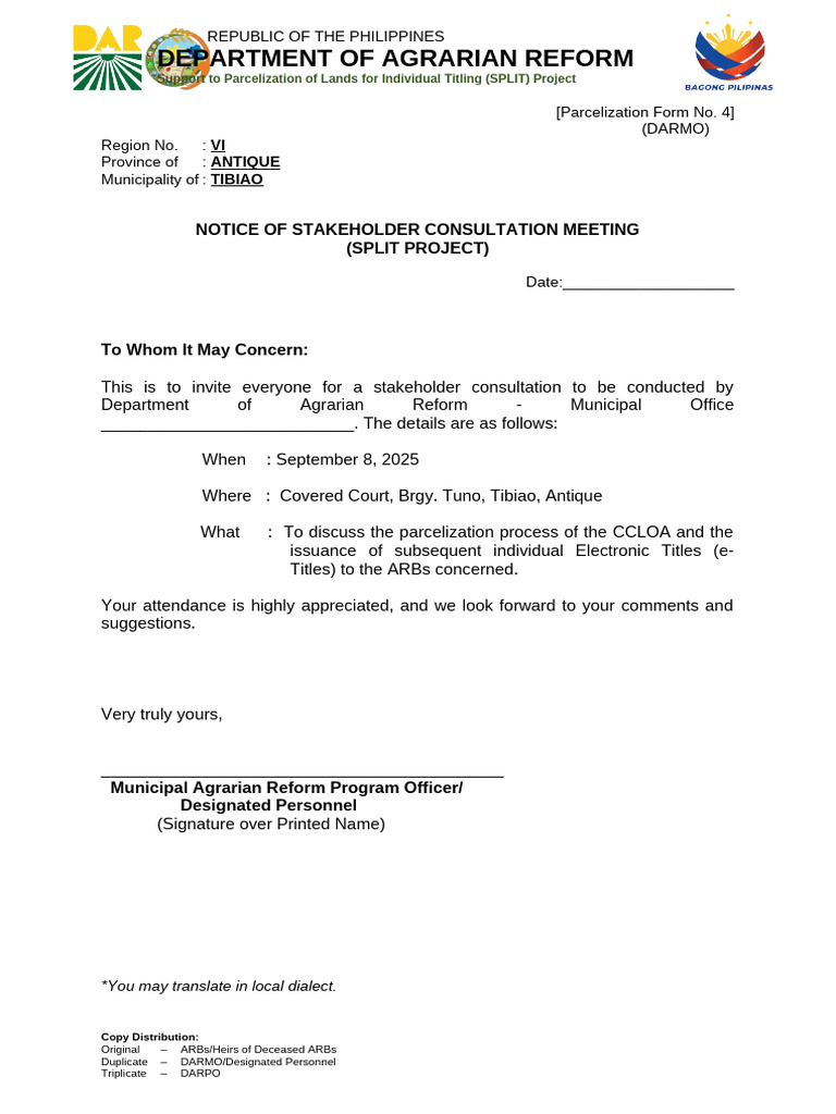 4 Parcelization FormNo 70 D | PDF