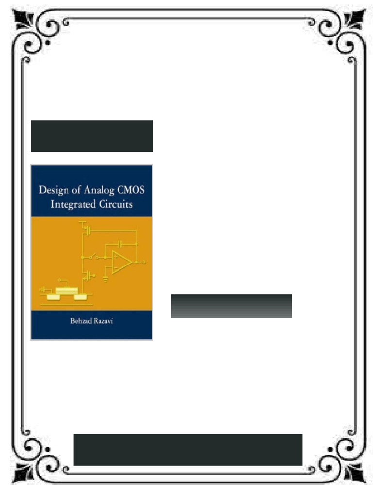 Design of Analog CMOS Integrated Circuits First Edition Behzad Razavi ...