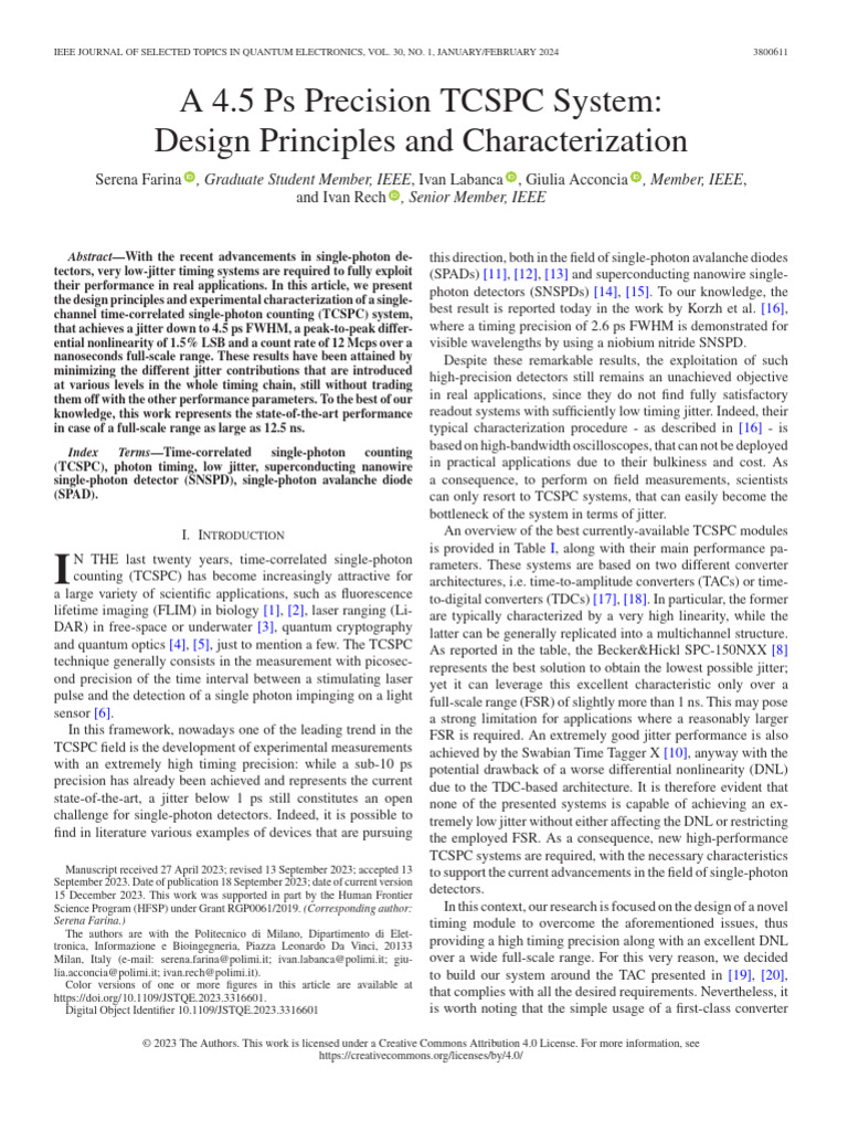 4.5 Ps TCSPC System Design and Analysis | PDF | Analog To Digital ...