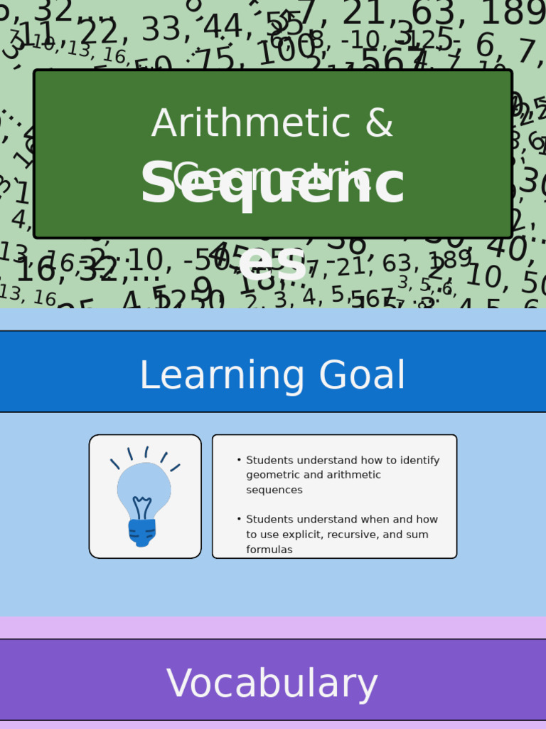 Arithmetic and Geometric Sequences Presentation in Colorful ...