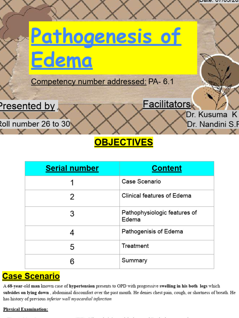 Understanding Edema Pathogenesis | PDF | Edema | Medical Specialties