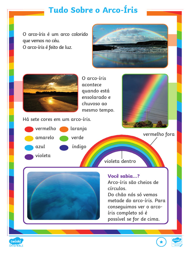 Arco-Íris: Cores e Formação Explicadas | PDF | Arco-íris | Luz