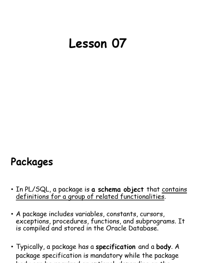 PL/SQL Package Creation Guide | PDF
