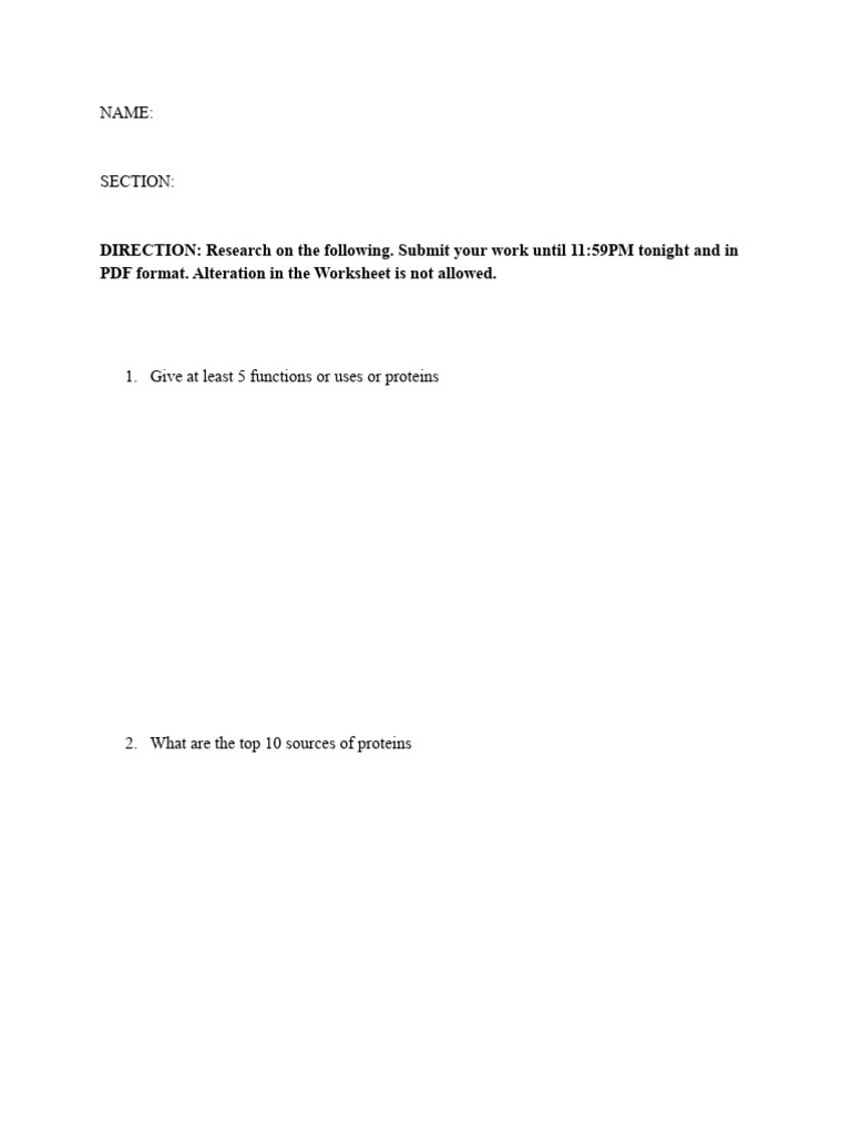 Protein Functions and Top Sources Guide | PDF