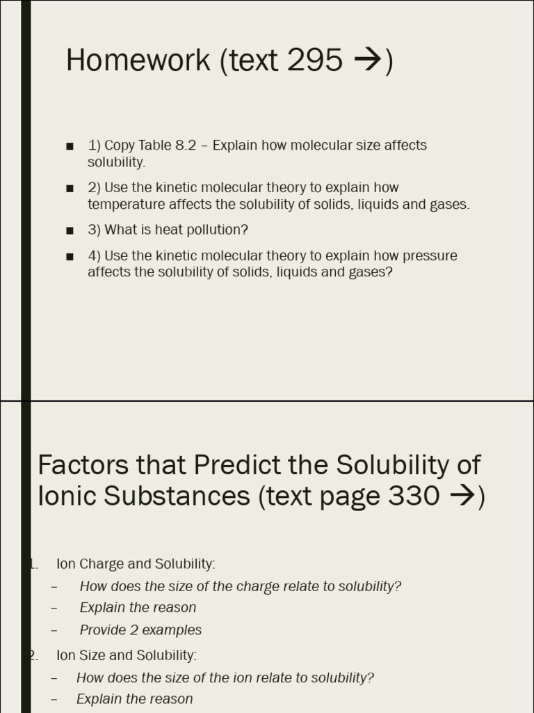 Factors Influencing Solubility Explained | PDF | Solubility | Gases