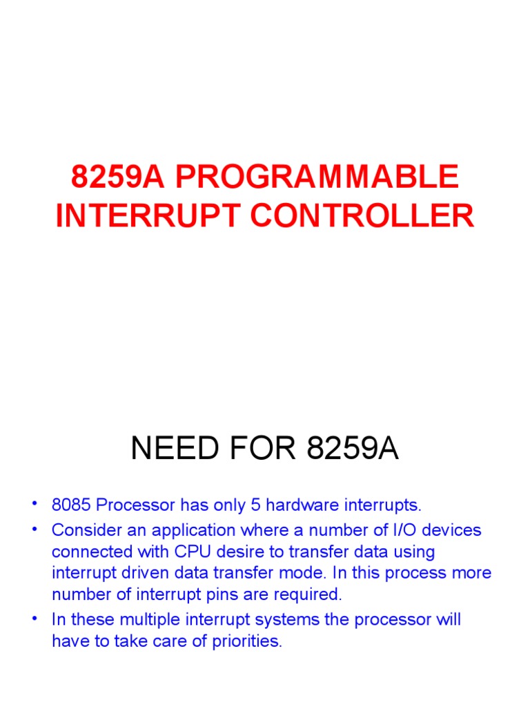 8259A Programmable Interrupt Controller Overview | PDF | Pic ...