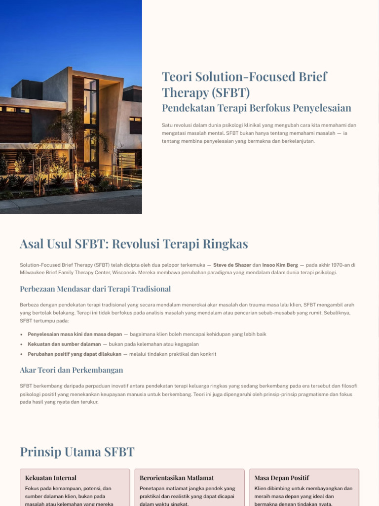 Teori Solution Focused Brief Therapy SFBT | PDF