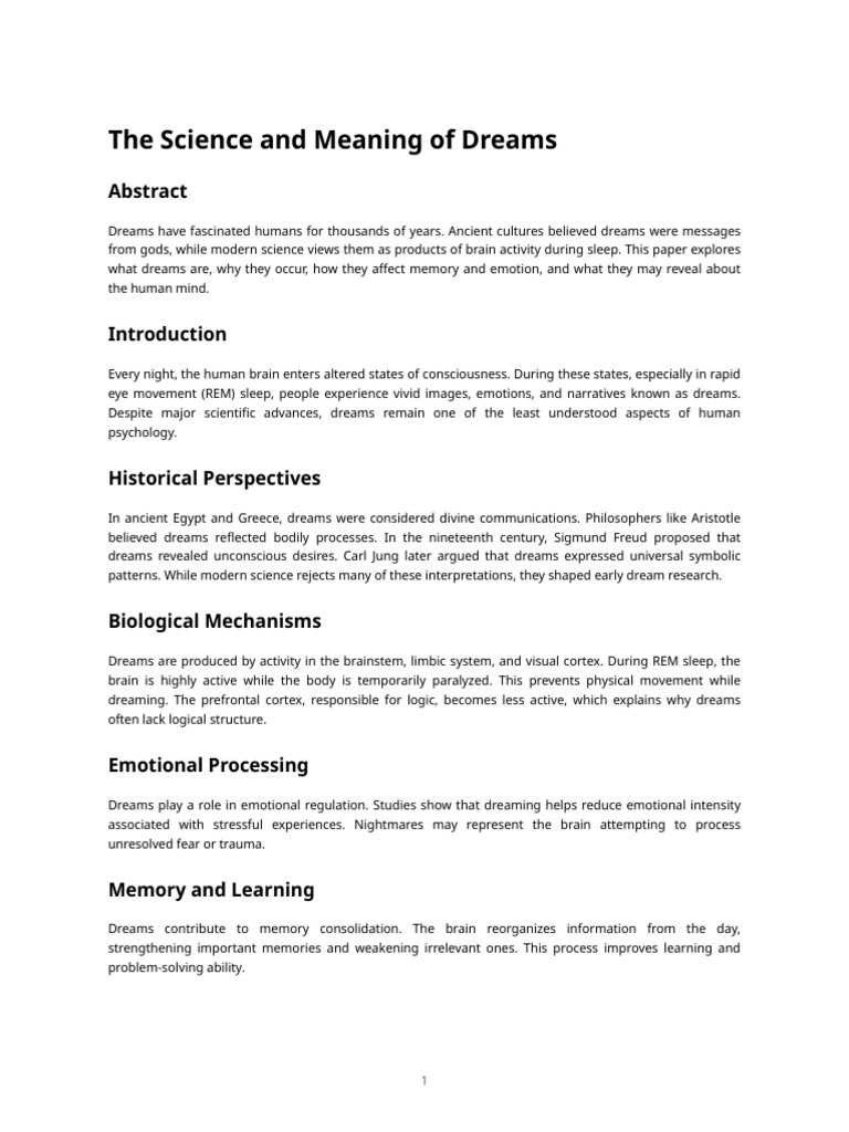 Understanding Dreams: Science & Meaning | PDF | Dream | Sleep
