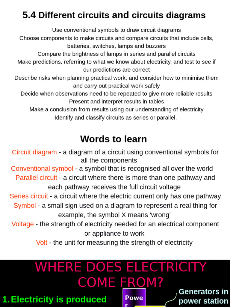 5.4 Different circuits and circuits diagrams_. | PDF | Electricity ...