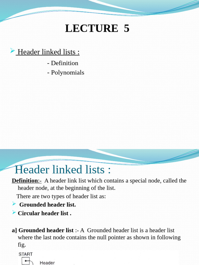 Header Linked Lists and Polynomials | PDF