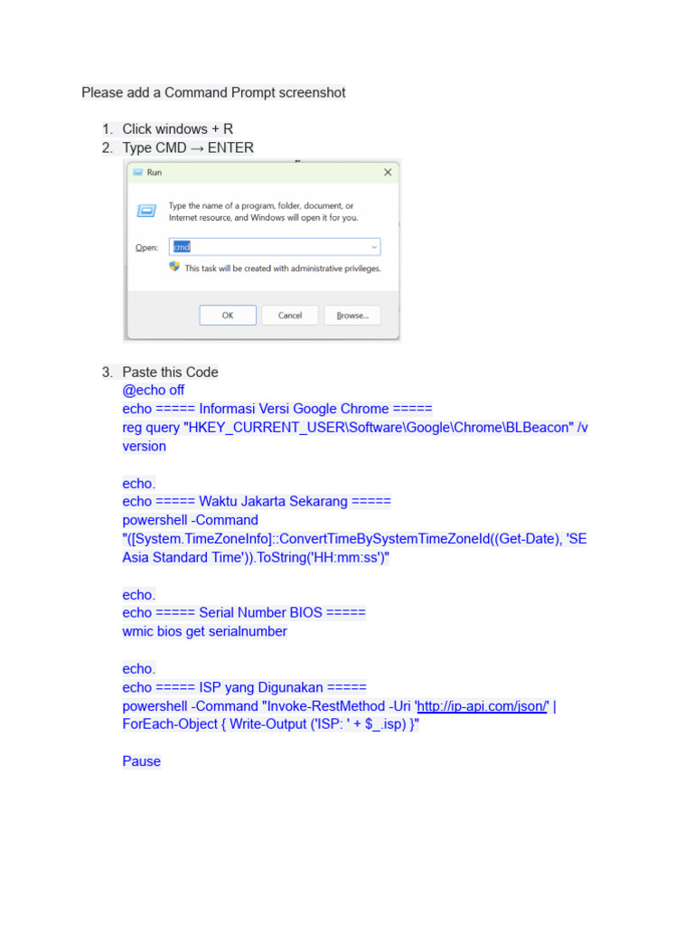 Please Add a Command Prompt Screenshot | PDF
