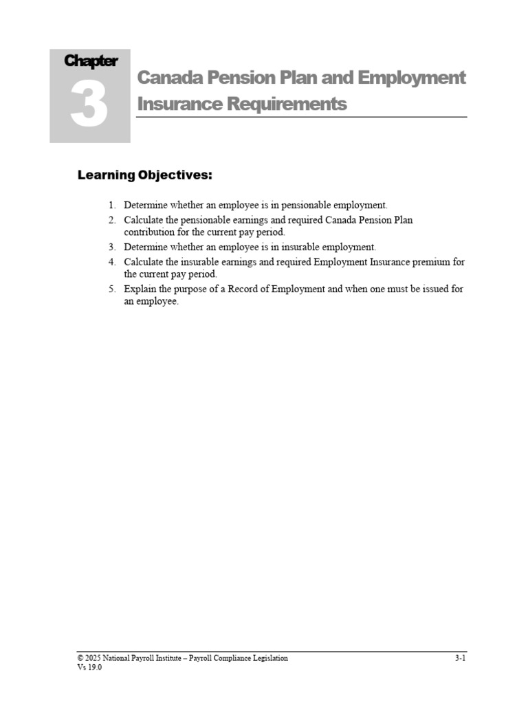 2025 PCL Chapter 3 CPP EI Requirements (1) | PDF | Payroll Tax | Payroll
