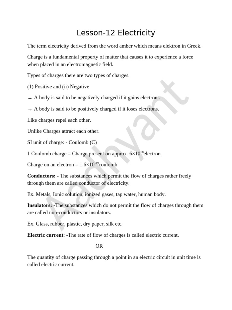 Understanding Electricity Concepts | PDF | Electrical Resistivity And ...
