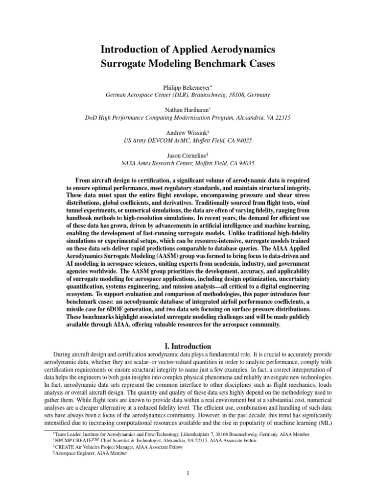 Applied Aerodynamics Surrogate Models | PDF | Airfoil | Computational ...