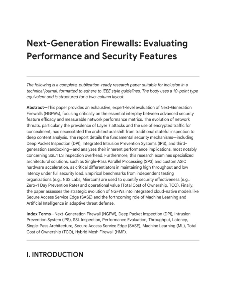 Next-Gen Firewalls: Performance & Security Analysis | PDF | Security ...