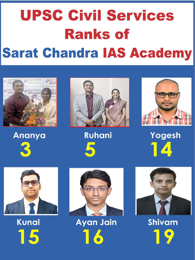 UPSC Civil Services Ranks of Sarat Chandra IAS Academy Updated Version ...