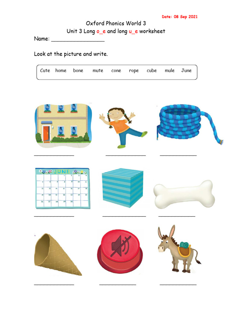 Oxford Phonics 3 Unit 3 Worksheet | PDF