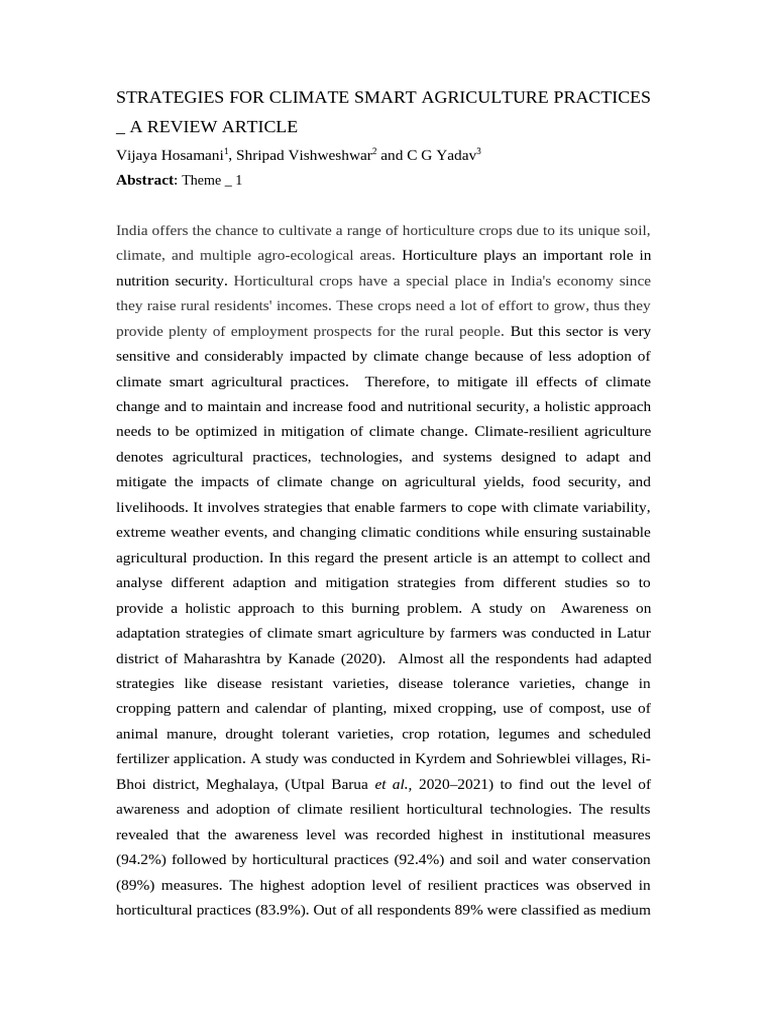 Climate Smart Agriculture Strategies | PDF | Agriculture | Climate Change