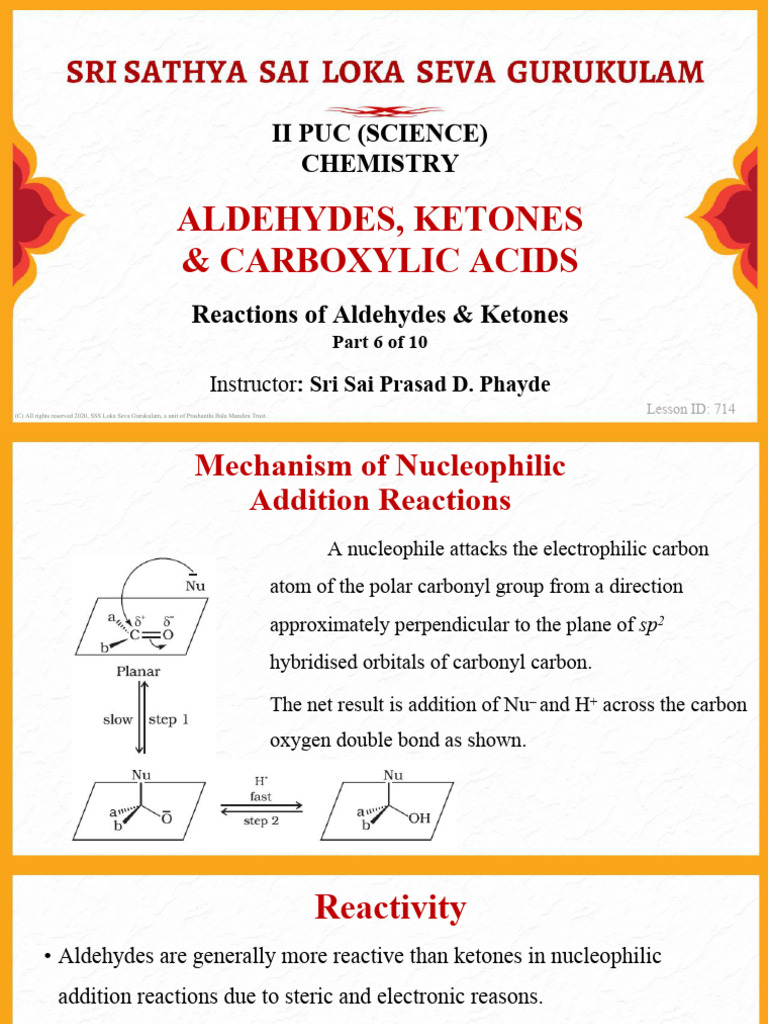 Aldehydes & Ketones: Nucleophilic Reactions | PDF | Aldehyde | Ketone
