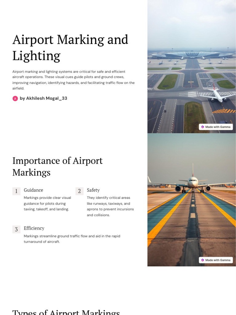 Airport Marking and Lighting Guide | PDF | Runway | Airport