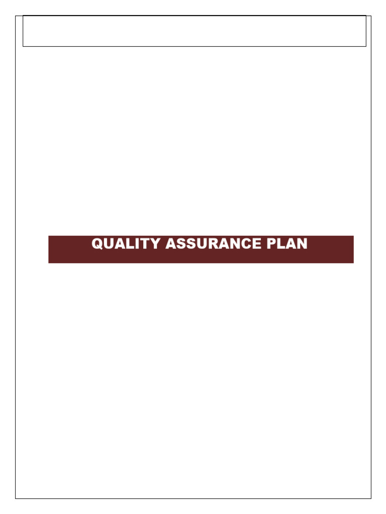 Quality Assurance Plan for ROB Construction | PDF | Quality Management ...