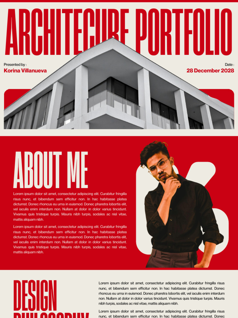 Red and White Modern Architecture Portfolio Presentation - 20260109 ...