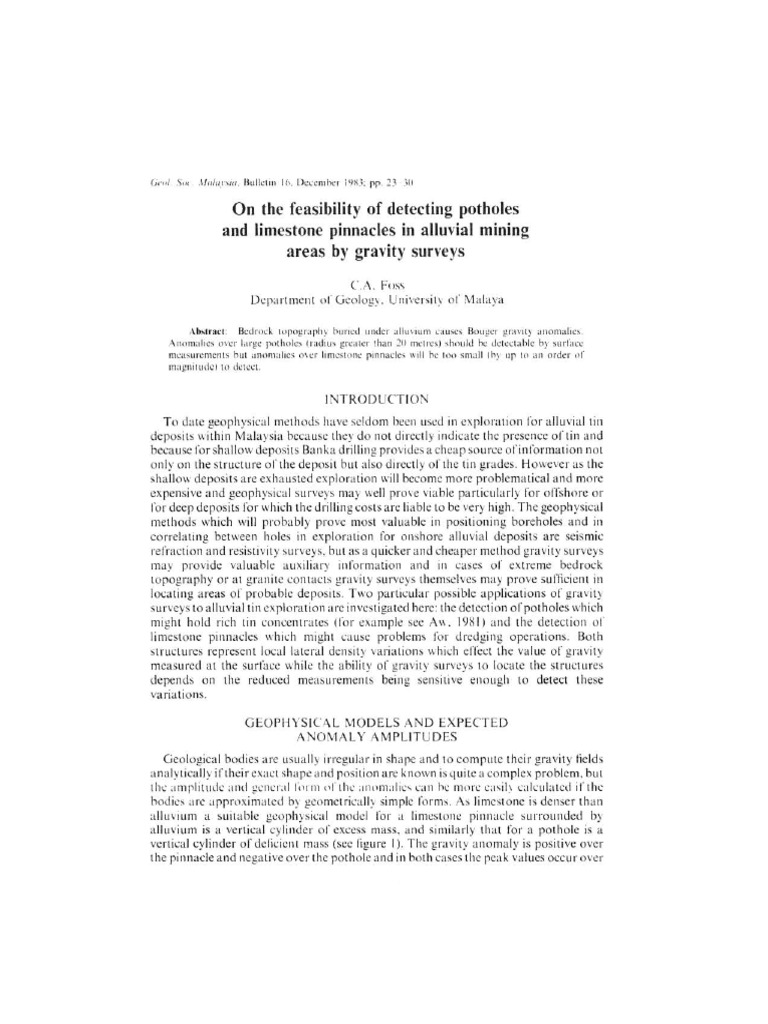 Detecting Potholes via Gravity Surveys | PDF | Geophysics | Geology