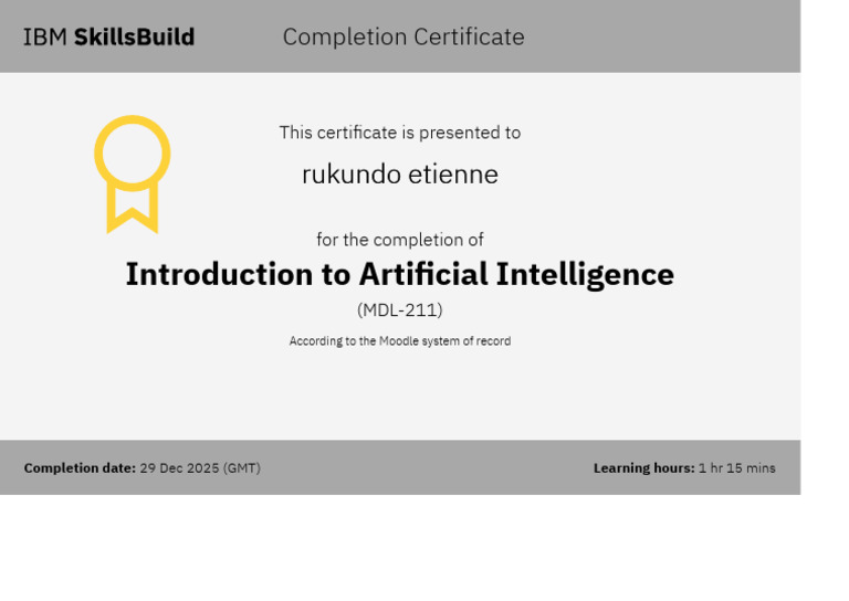 AI Course Completion Certificate | PDF