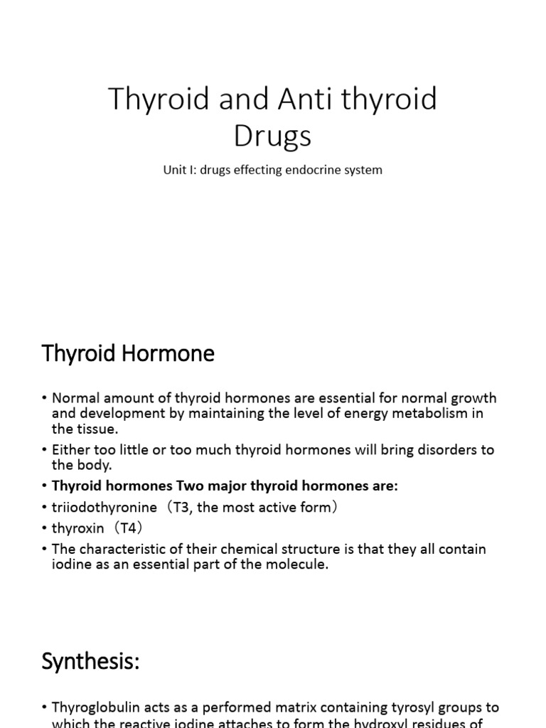 Thyroid and Anti Thyroid Drugs (1) | PDF | Thyroid Stimulating Hormone ...