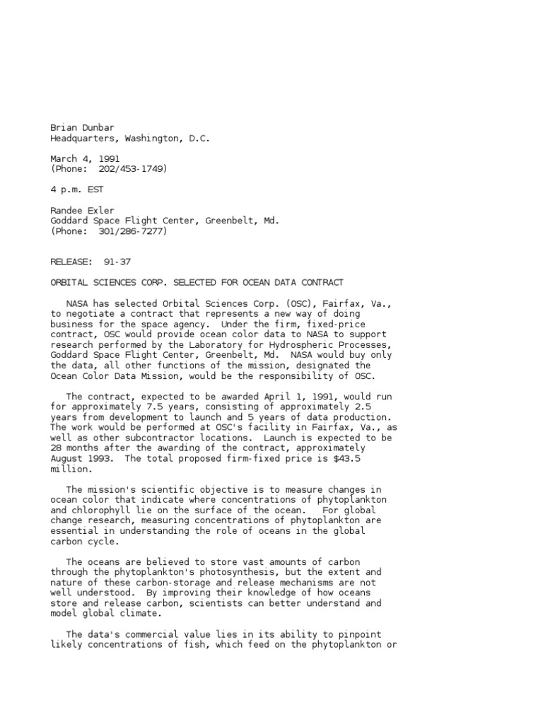 Nasa: 91-037 | PDF