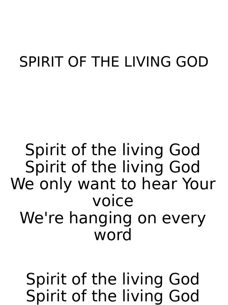 Spirit of the Living God | PDF