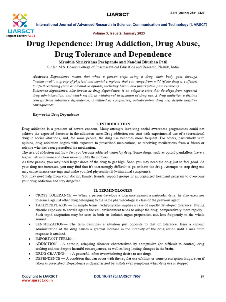 Understanding Drug Dependence and Addiction | PDF | Substance ...