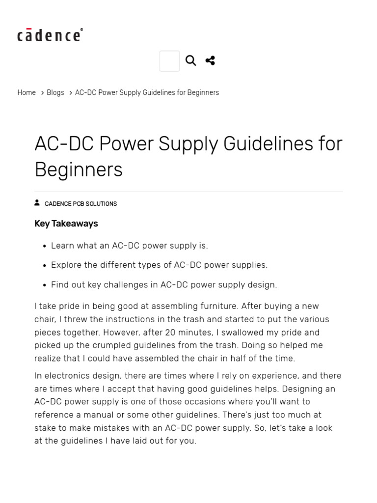 AC-DC Power Supply Design Basics | PDF | Power Supply | Electrical ...